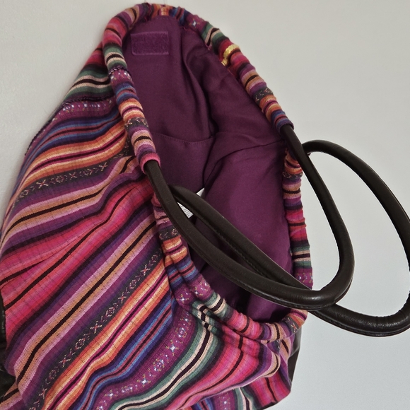 Cotton hippie shoulder bag with sequences - Picture 4 of 8